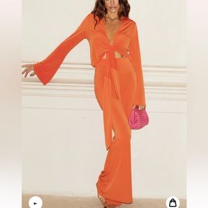 Never Fully Dressed Orange Birdie Jumpsuit